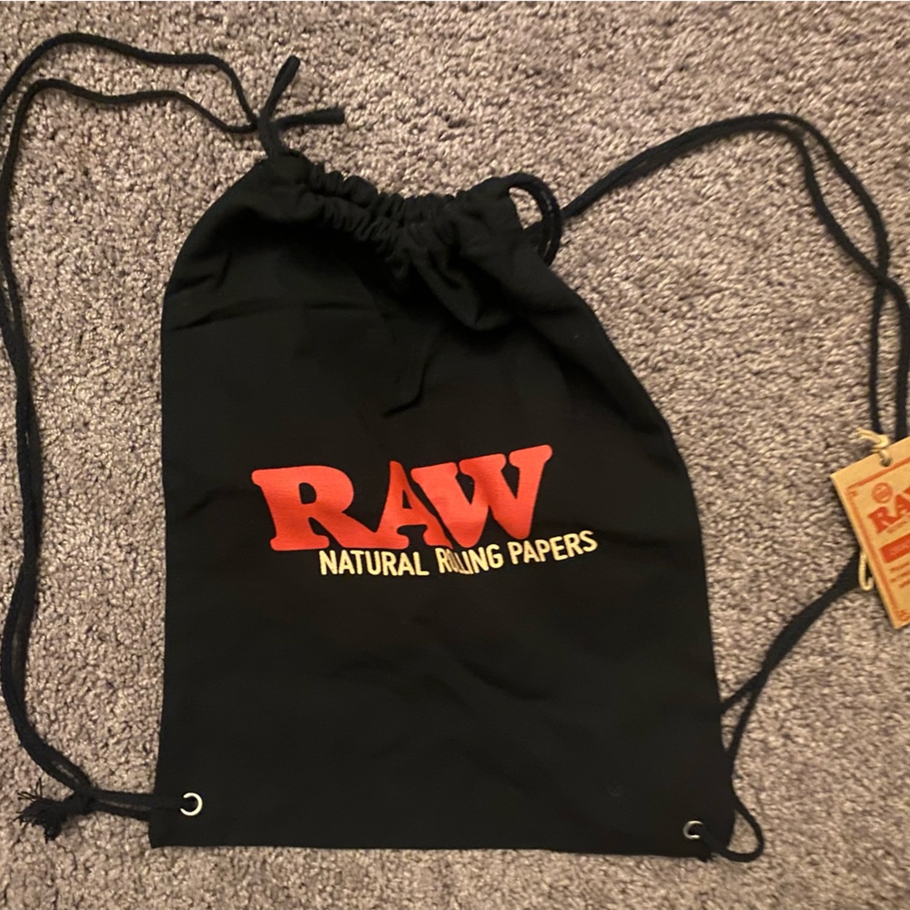 RAW Black Drawstring Backpack - Picture 2 of 3